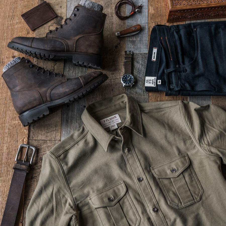 Camicie Thursday Boots Moleskin Seattle Scamosciate Uomo Verdi | IT286DFM