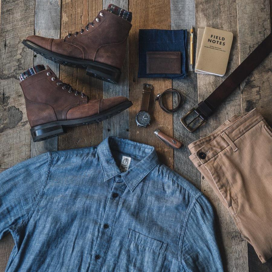 Camicie Thursday Boots Ripper Cotone Uomo Blu | IT287ITL