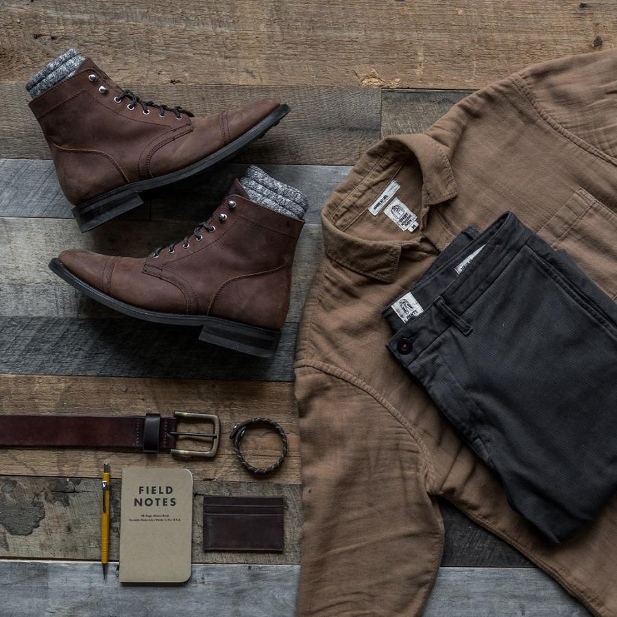 Camicie Thursday Boots Ripper Cotone Uomo Marroni | IT288AHK