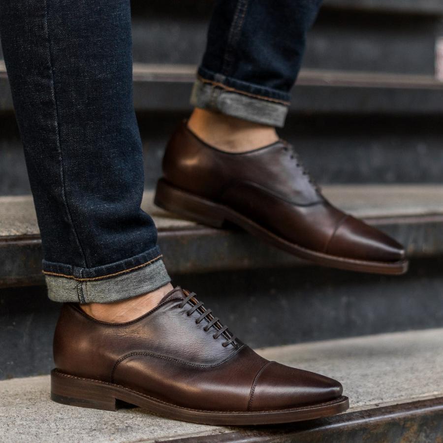 Scarpe da Sera Thursday Boots Executive Pelle Classiche Uomo Marroni | IT247MQZ