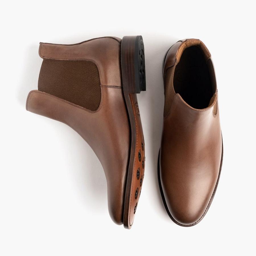 Stivaletti Chelsea Thursday Boots Cavalier Pelle Uomo Marroni | IT19ZUT