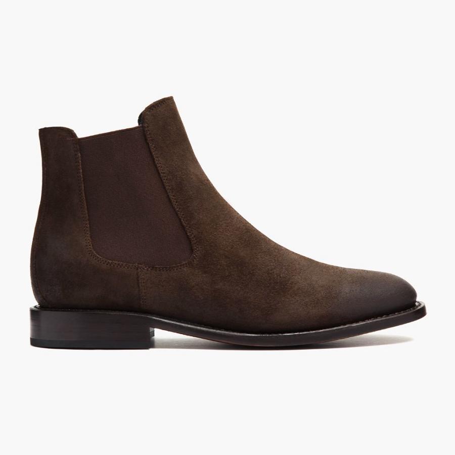 Stivaletti Chelsea Thursday Boots Cavalier Scamosciate Uomo Caffè | IT24GSO