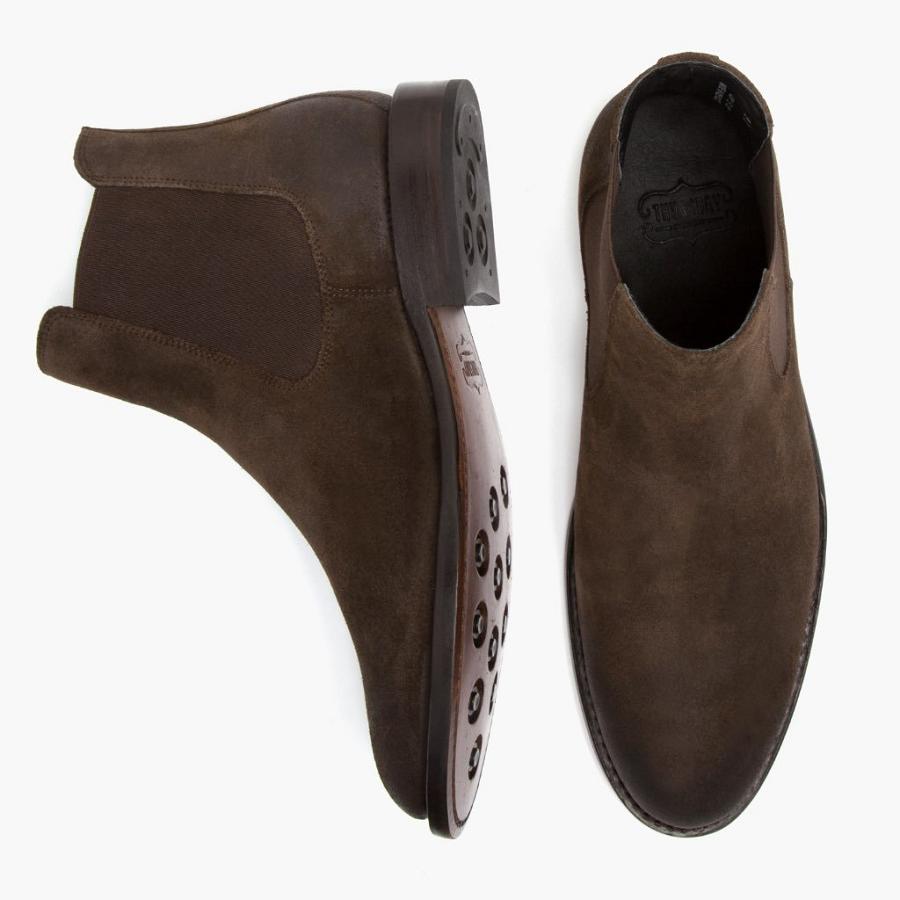 Stivaletti Chelsea Thursday Boots Cavalier Scamosciate Uomo Caffè | IT24GSO