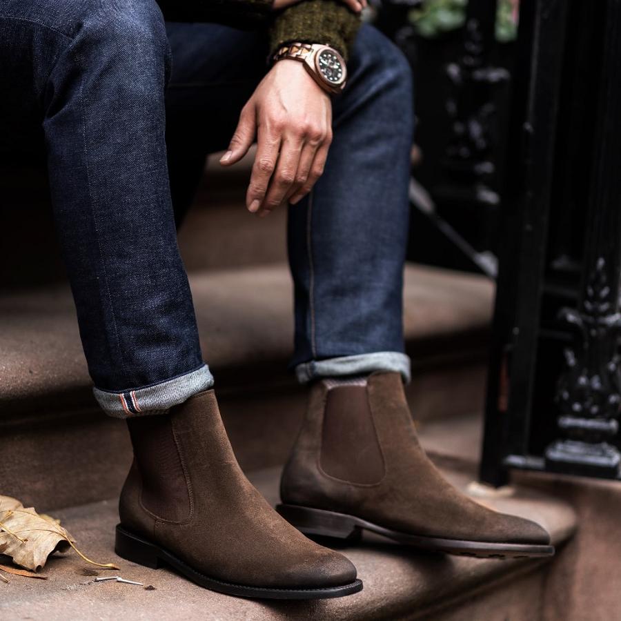 Stivaletti Chelsea Thursday Boots Cavalier Scamosciate Uomo Caffè | IT24GSO