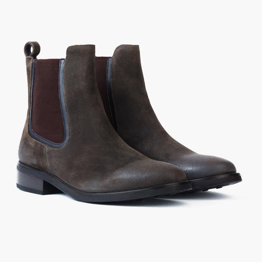 Stivaletti Chelsea Thursday Boots Duchess Scamosciate Donna Corallo Verde Oliva | IT369ILH