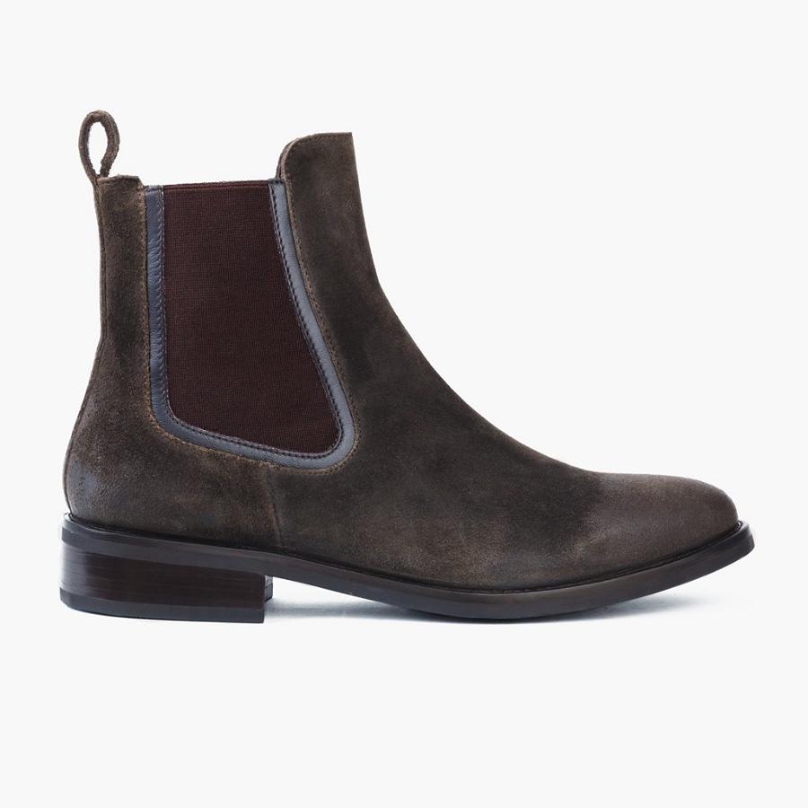 Stivaletti Chelsea Thursday Boots Duchess Scamosciate Donna Corallo Verde Oliva | IT369ILH