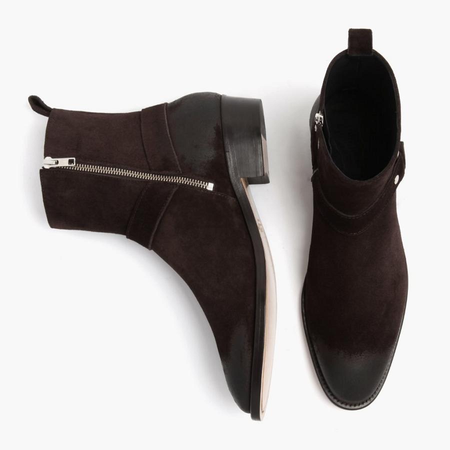 Stivaletti Chelsea Thursday Boots Harness Scamosciate Uomo Bordeaux | IT30OKI