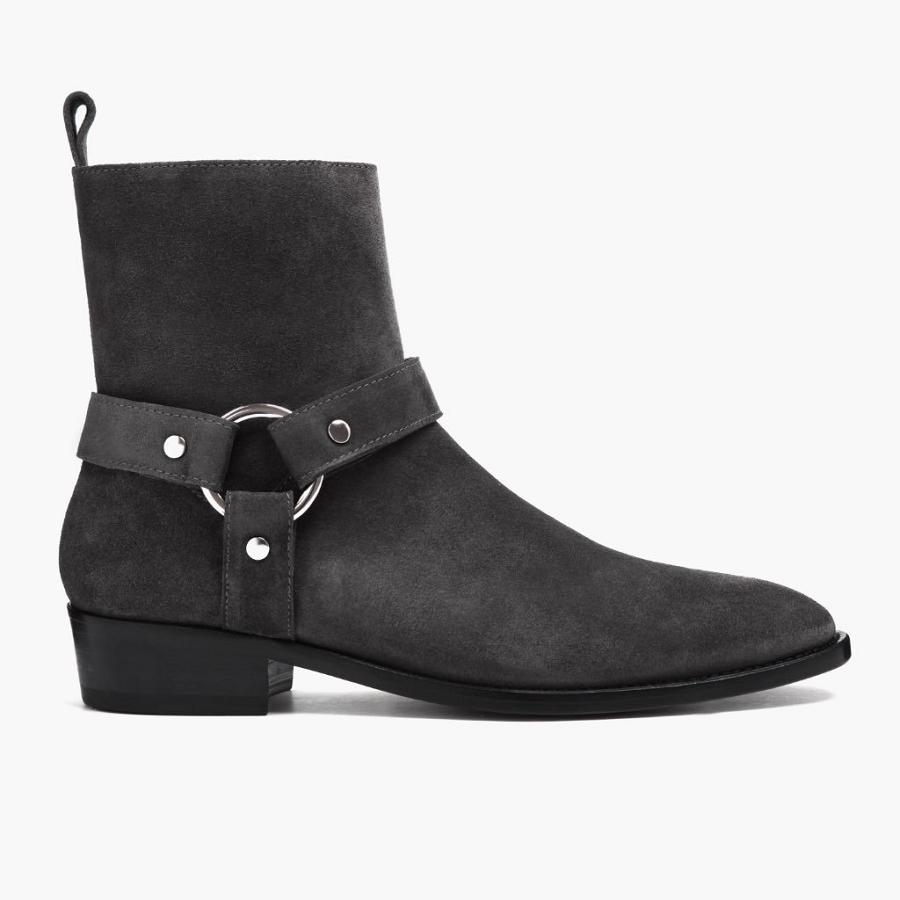 Stivaletti Chelsea Thursday Boots Harness Scamosciate Uomo Grigie | IT32UZG