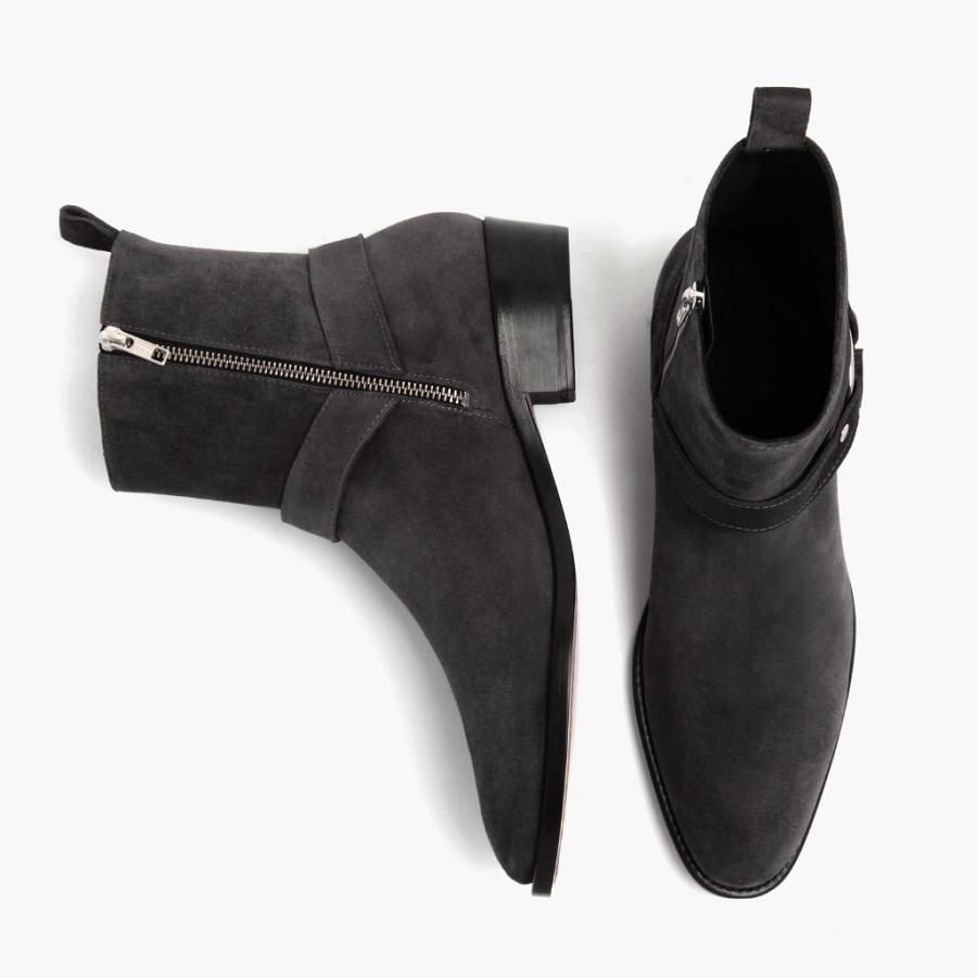 Stivaletti Chelsea Thursday Boots Harness Scamosciate Uomo Grigie | IT32UZG