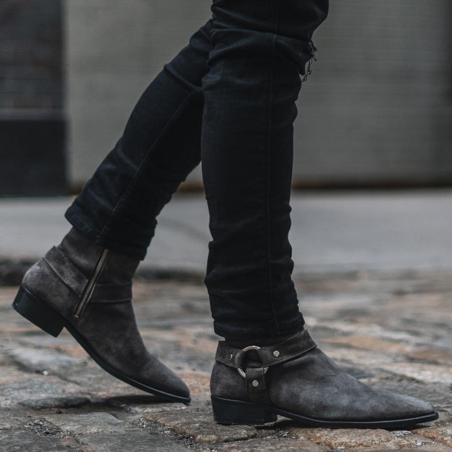 Stivaletti Chelsea Thursday Boots Harness Scamosciate Uomo Grigie | IT32UZG