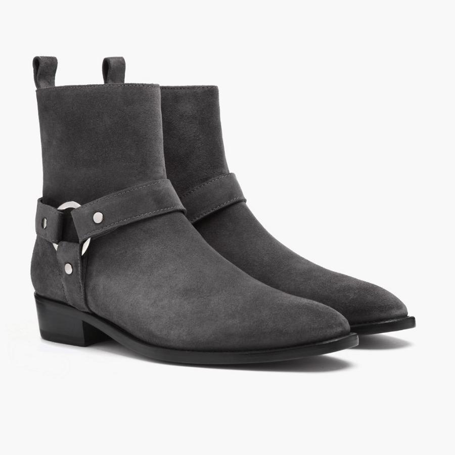 Stivaletti Chelsea Thursday Boots Harness Scamosciate Uomo Grigie | IT32UZG