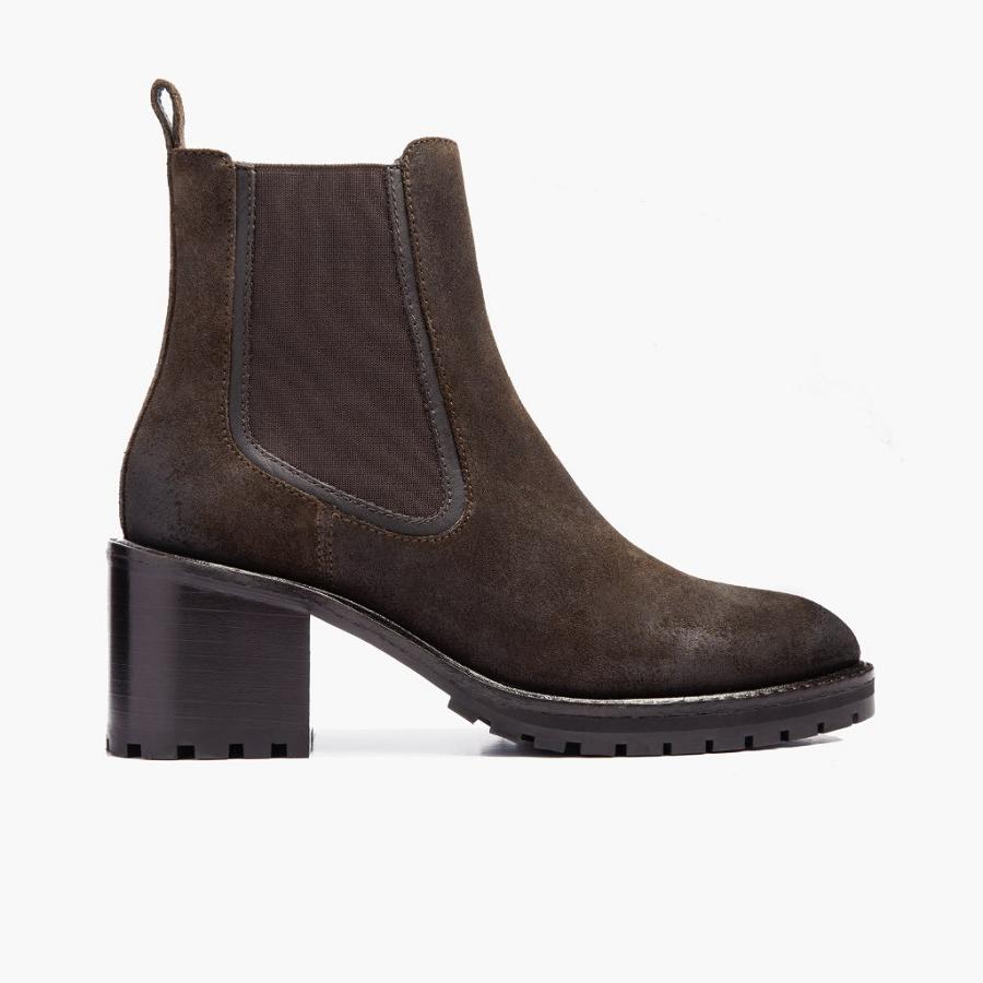 Stivaletti Chelsea Thursday Boots Knockout Scamosciate Donna Verde Oliva | IT380VRW