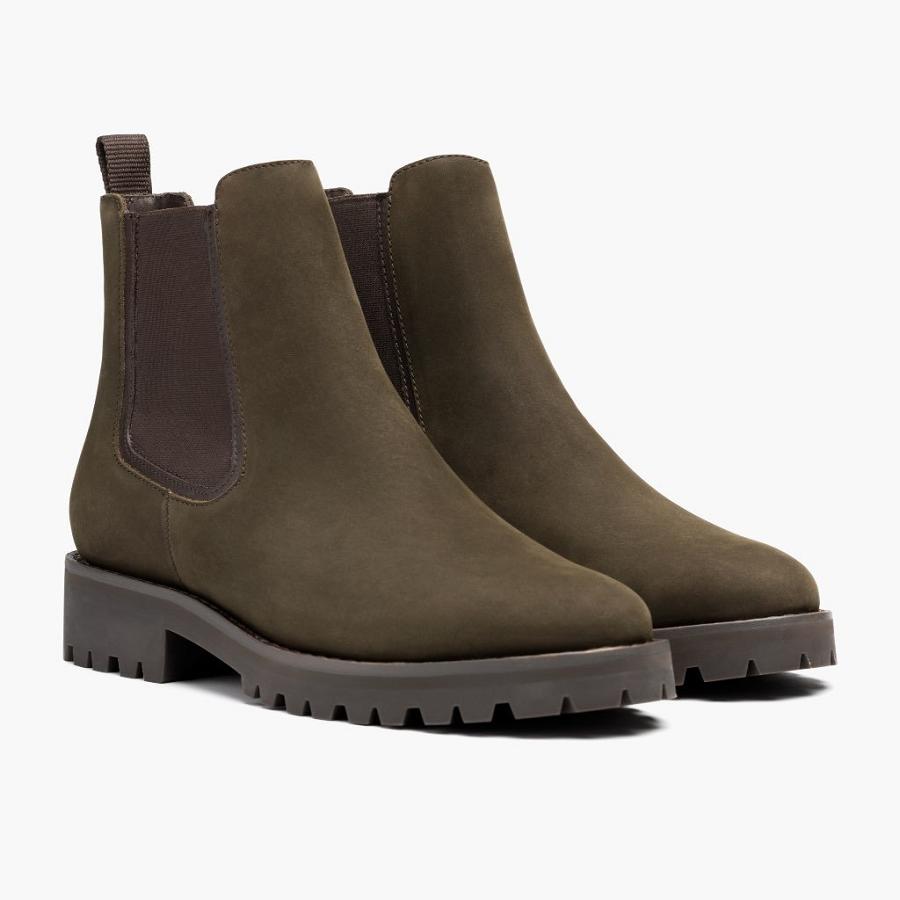 Stivaletti Chelsea Thursday Boots Legend Nubuck Donna Verde Oliva | IT394OKI