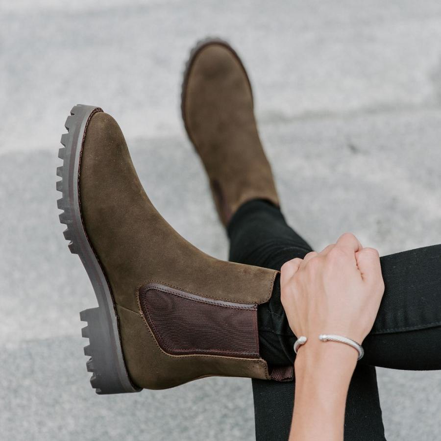 Stivaletti Chelsea Thursday Boots Legend Nubuck Donna Verde Oliva | IT394OKI