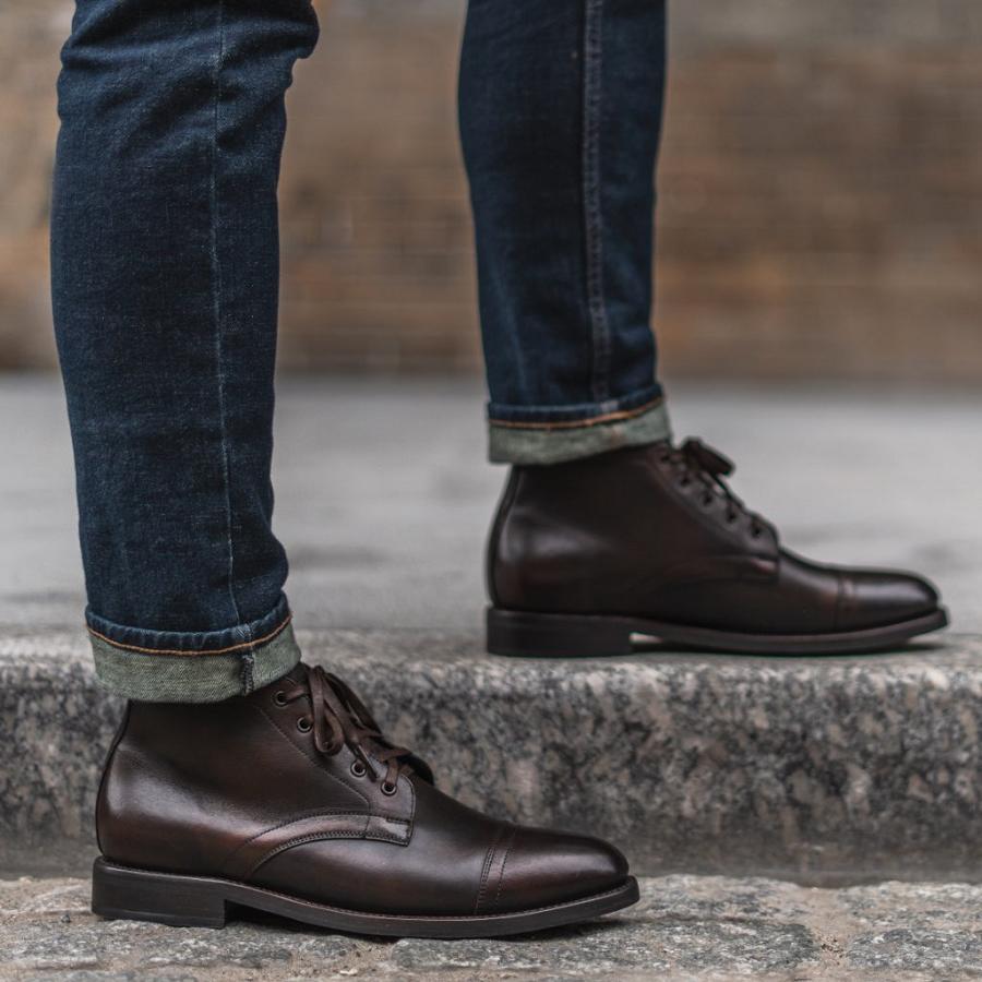 Stivali Chukka Thursday Boots Cadet Pelle Uomo Nere Caffè | IT45ZUT