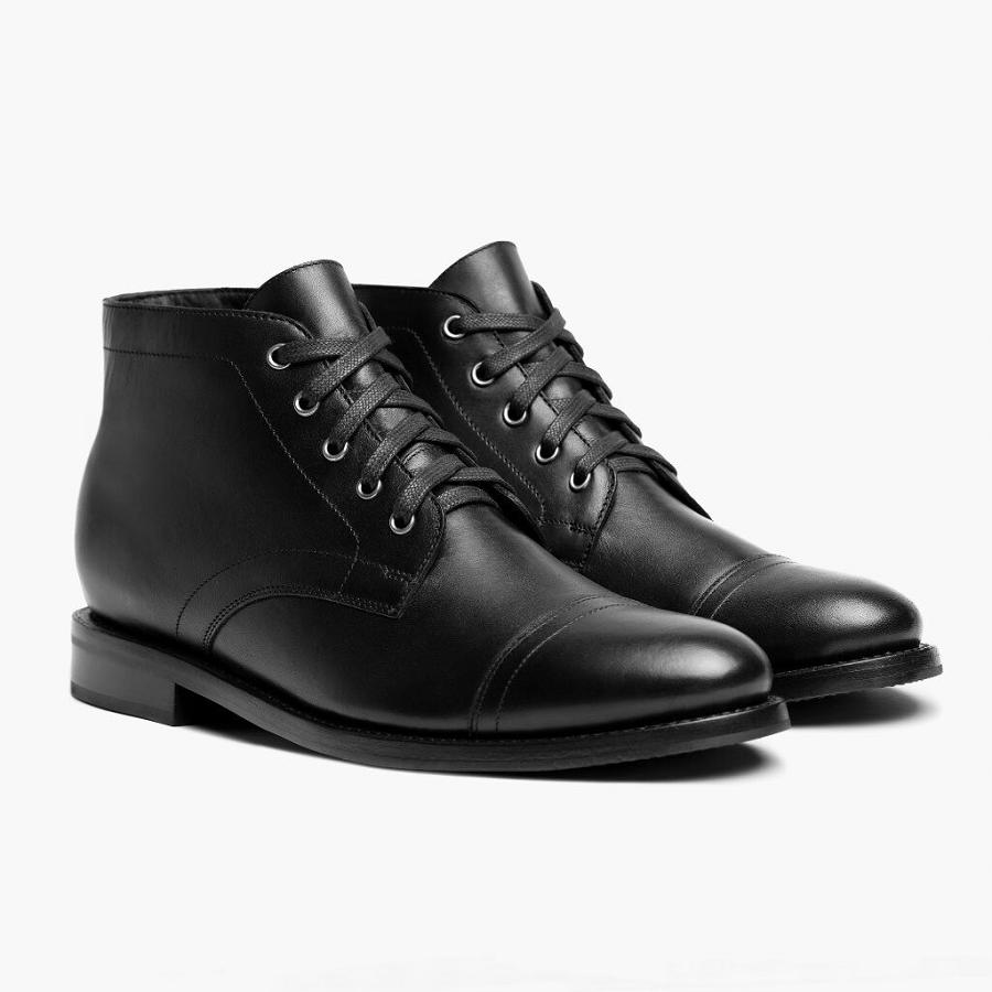 Stivali Stringati Thursday Boots Cadet Pelle Uomo Nere | IT66NWY