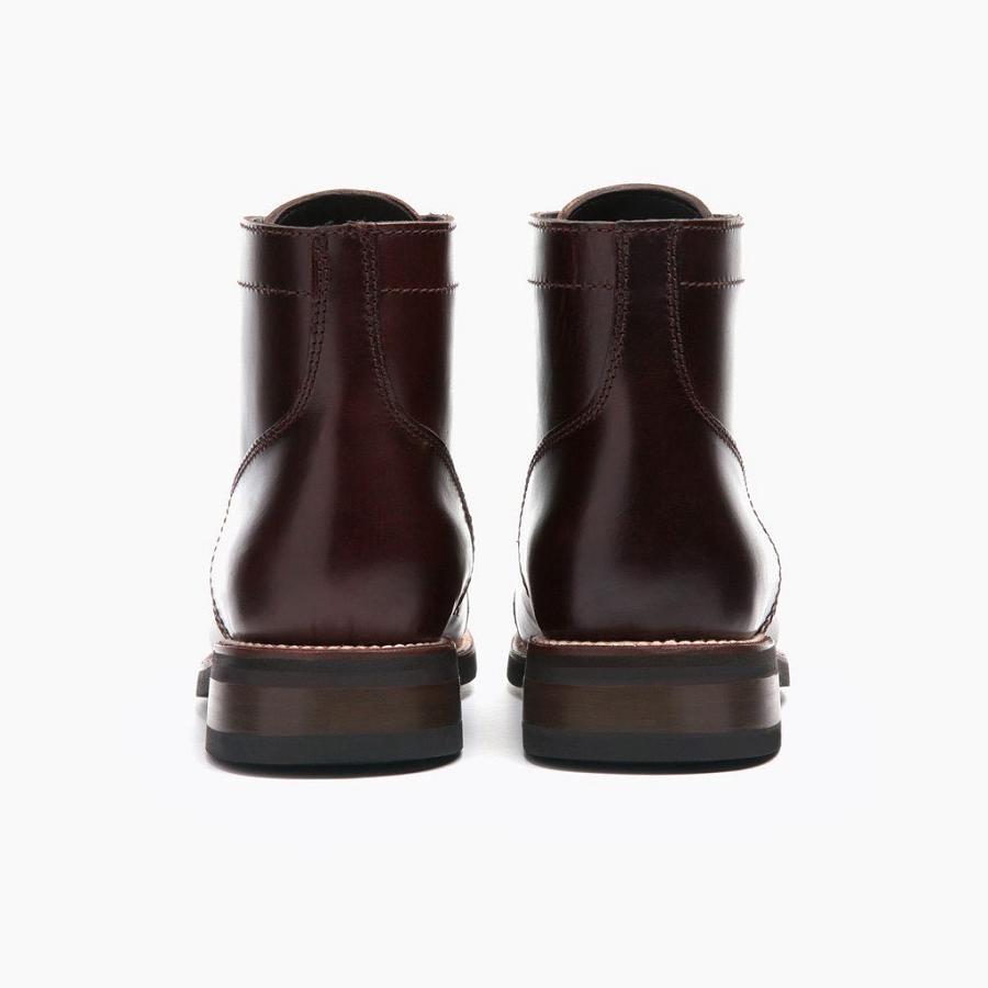 Stivali Stringati Thursday Boots Captain Pelle Uomo Bordeaux | IT73KOR