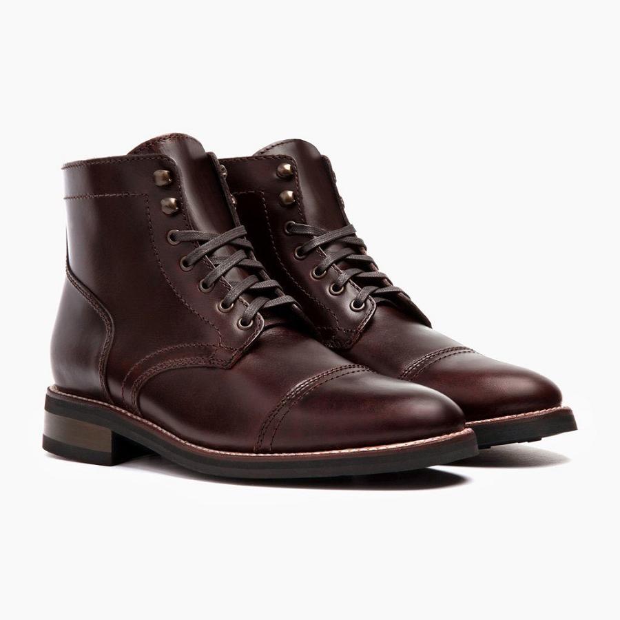 Stivali Stringati Thursday Boots Captain Pelle Uomo Bordeaux | IT73KOR