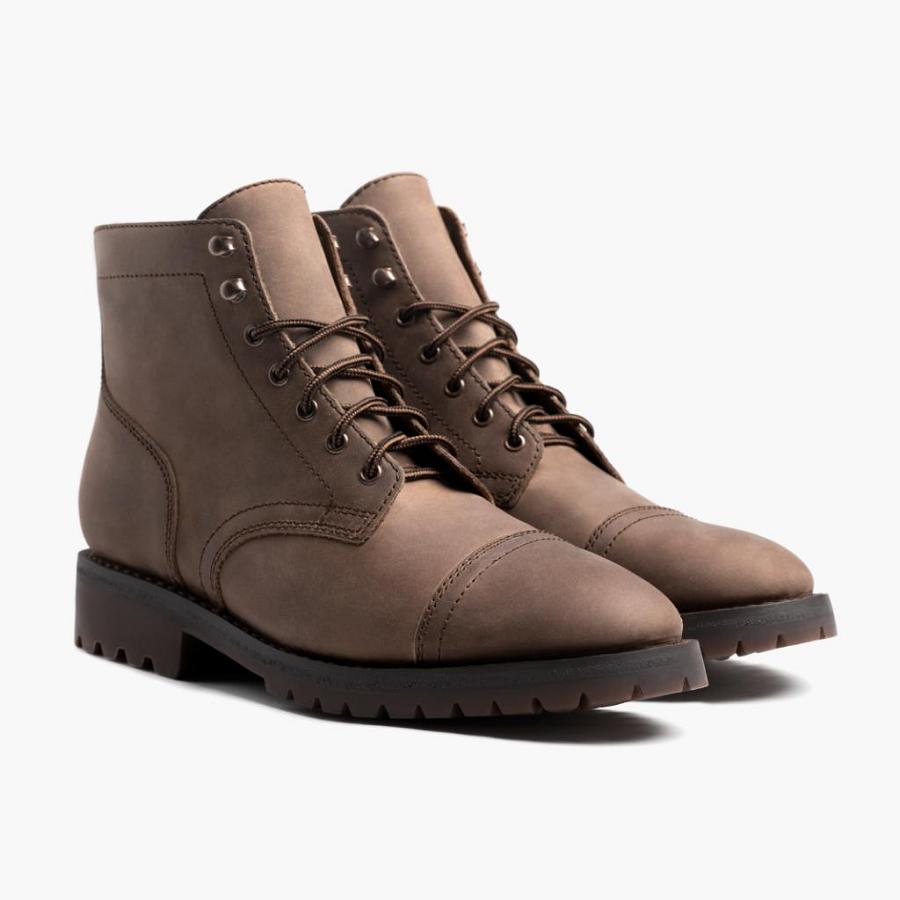 Stivali Stringati Thursday Boots Captain Pelle Rugged & Resilient Uomo Marroni | IT80AHK