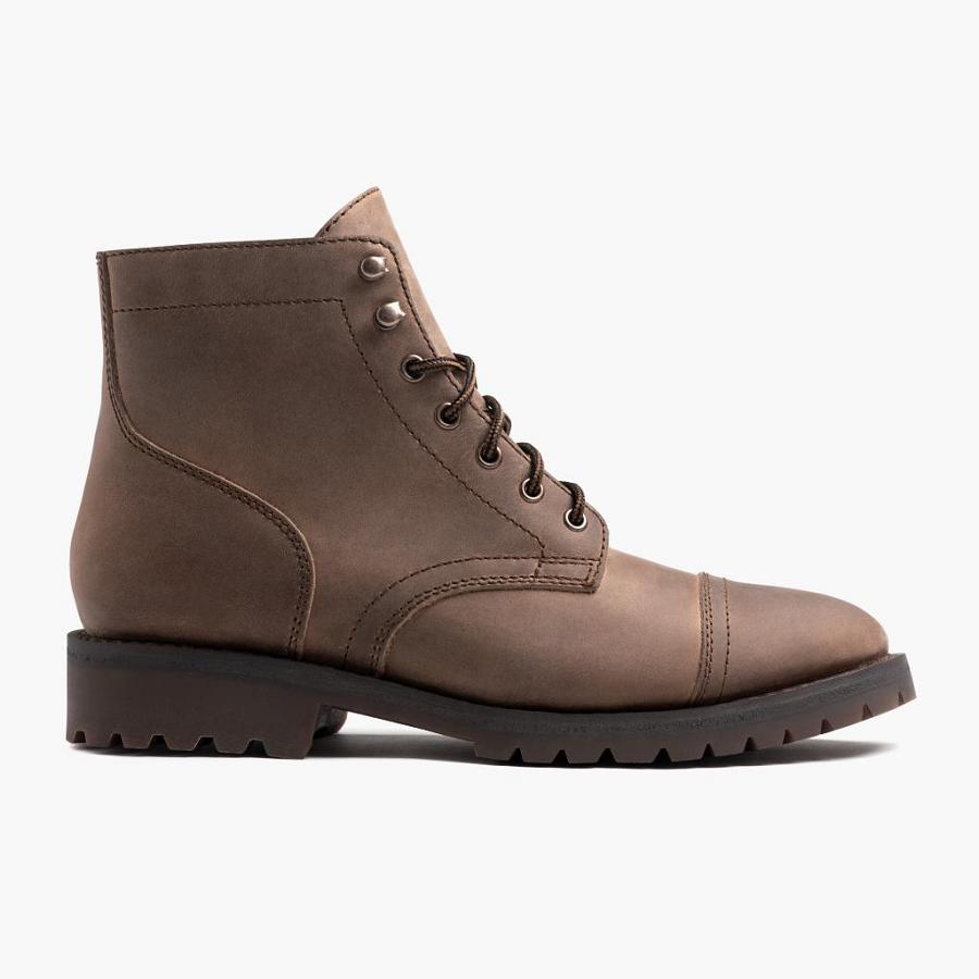 Stivali Stringati Thursday Boots Captain Pelle Rugged & Resilient Uomo Marroni | IT80AHK