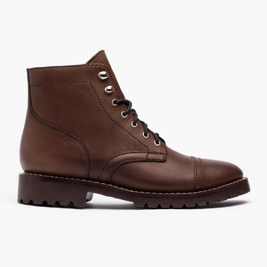 Stivali Stringati Thursday Boots Captain Pelle Scamosciate Uomo Bordeaux | IT82OKI