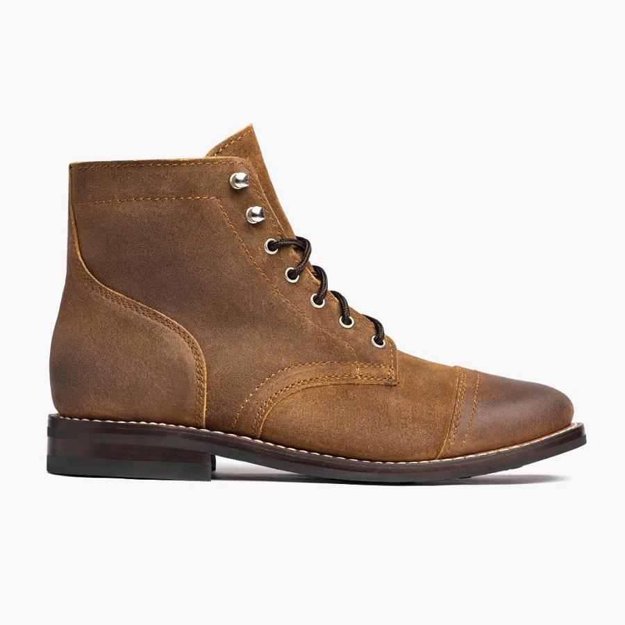 Stivali Stringati Thursday Boots Captain Scamosciate Uomo Marroni | IT86TCE