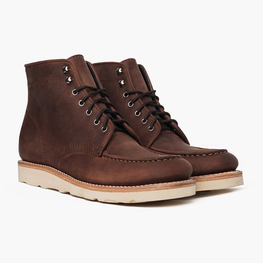 Stivali Stringati Thursday Boots Diplomat Pelle Uomo Caffè | IT92NWY