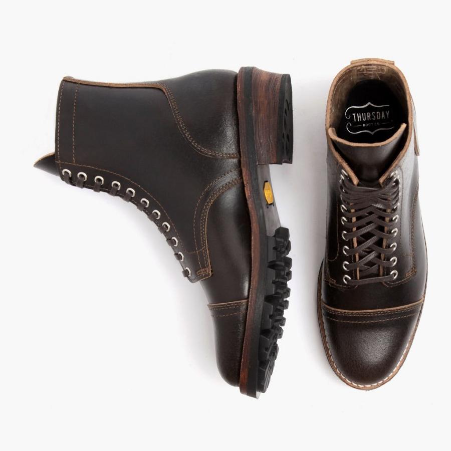 Stivali Stringati Thursday Boots Logger Pelle Uomo Caffè | IT100JPQ