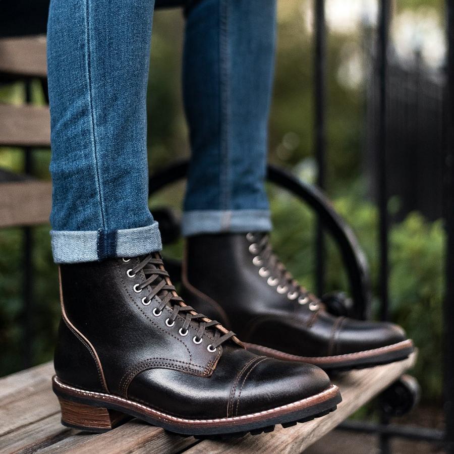 Stivali Stringati Thursday Boots Logger Pelle Uomo Caffè | IT100JPQ