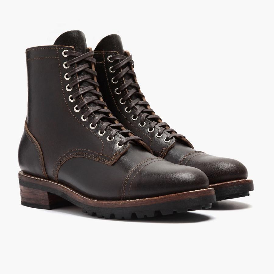 Stivali Stringati Thursday Boots Logger Pelle Uomo Caffè | IT100JPQ