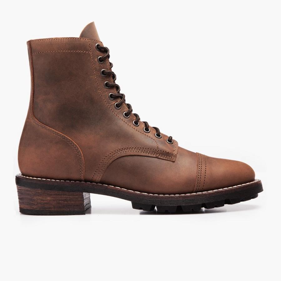 Stivali Stringati Thursday Boots Logger Pelle Uomo Marroni | IT99KOR