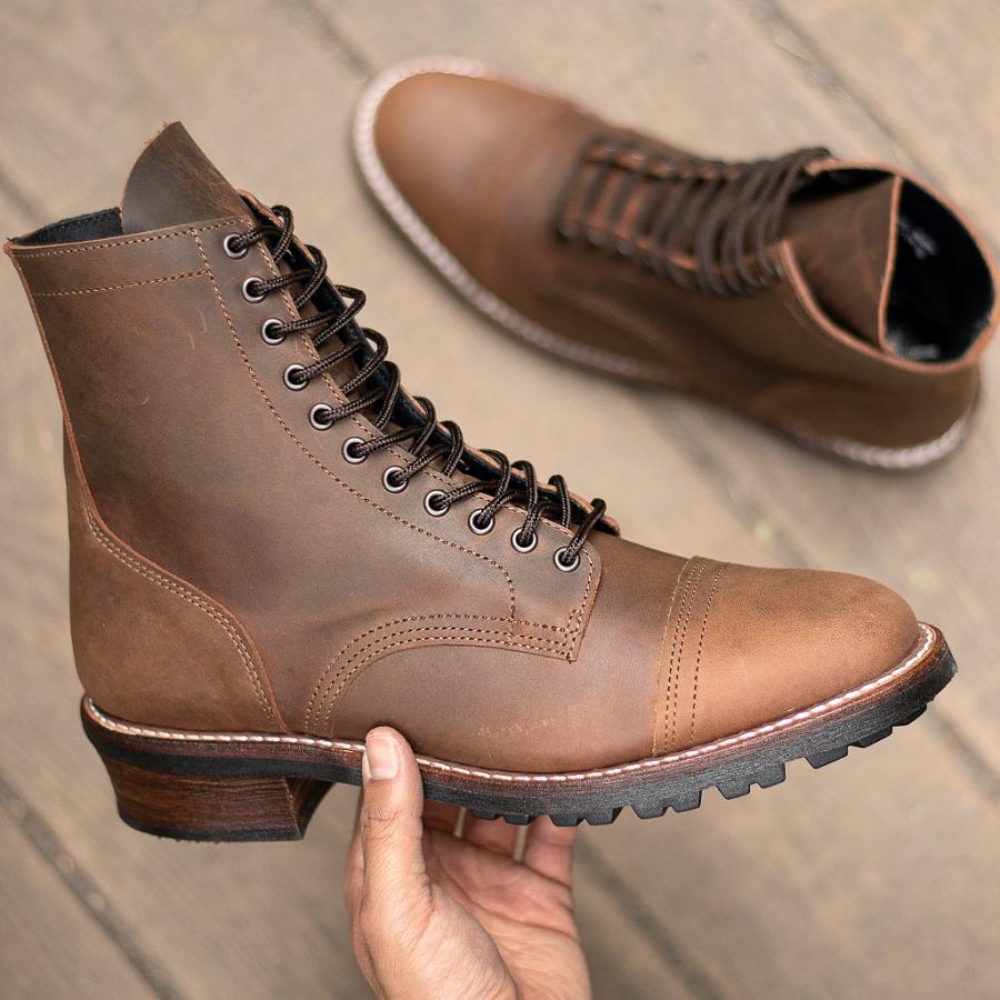 Stivali Stringati Thursday Boots Logger Pelle Uomo Marroni | IT99KOR