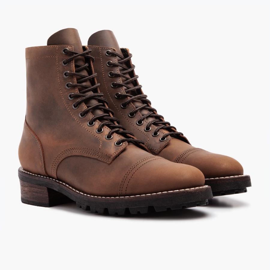 Stivali Stringati Thursday Boots Logger Pelle Uomo Marroni | IT99KOR