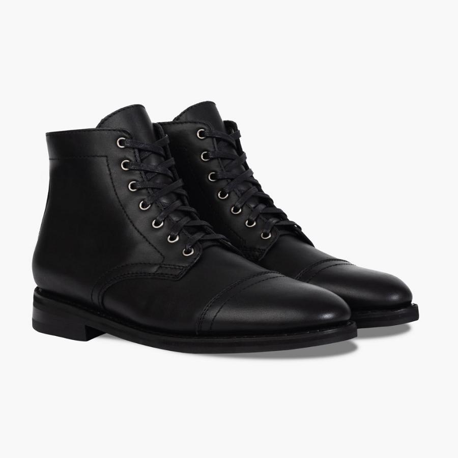 Stivali Stringati Thursday Boots Major Pelle Uomo Nere | IT102GSO