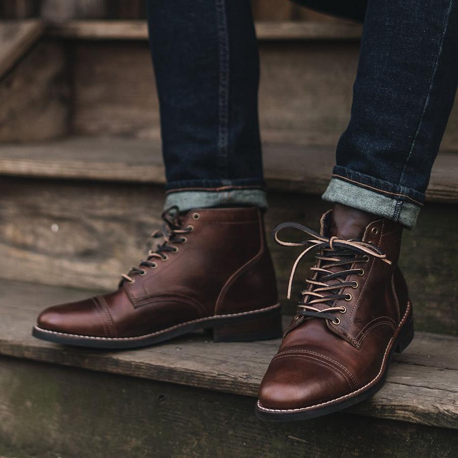 Stivali Stringati Thursday Boots Vanguard Pelle Uomo Bordeaux | IT131ITL