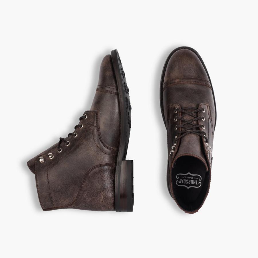 Stivali Thursday Boots Captain Pelle Classiche Rugged & Resilient Uomo Bordeaux | IT140EBC