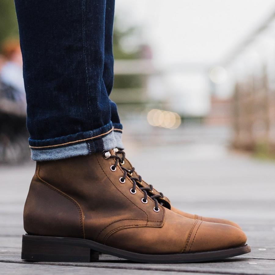 Stivali Thursday Boots Captain Pelle Classiche Rugged & Resilient Uomo Marroni | IT141WNB