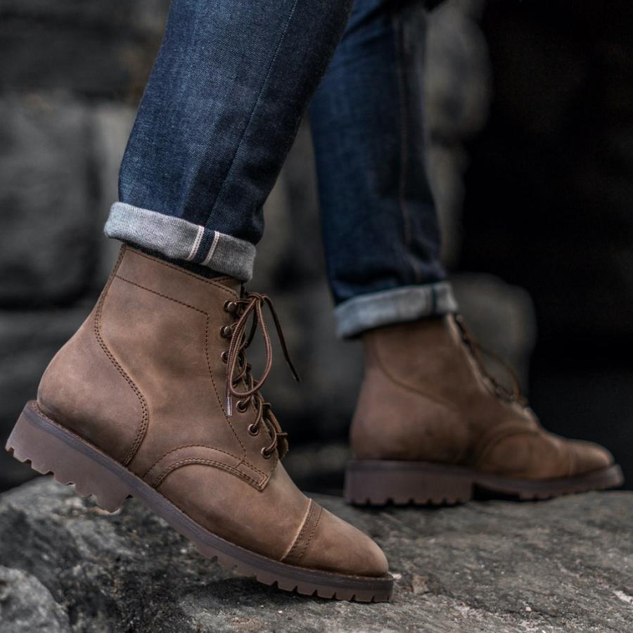 Stivali Thursday Boots Captain Pelle Rugged & Resilient Uomo Marroni | IT144NWY