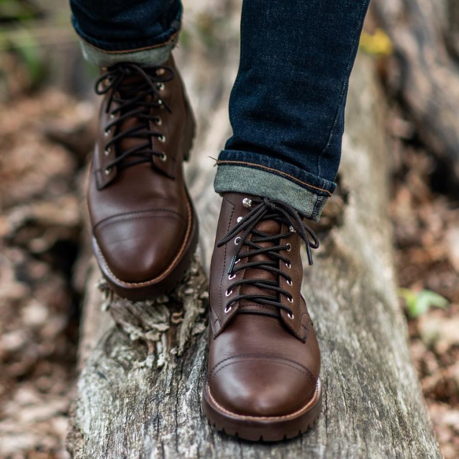 Stivali Thursday Boots Captain Pelle Rugged & Resilient Uomo Caffè | IT146VRW