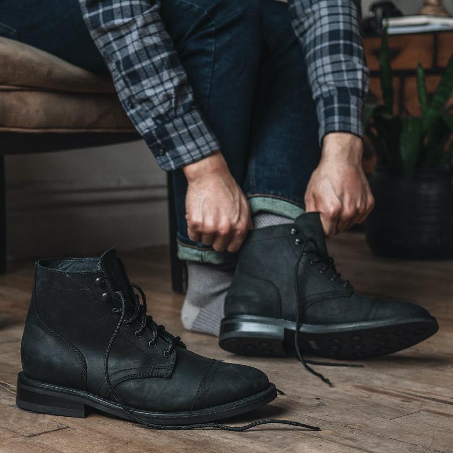 Stivali Thursday Boots Captain Pelle Rugged & Resilient Uomo Nere | IT147CTV