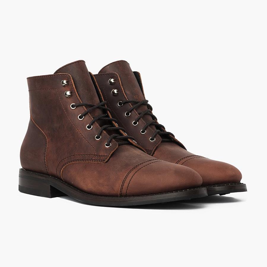 Stivali Thursday Boots Captain Pelle Rugged & Resilient Uomo Marroni Caffè | IT148XYU