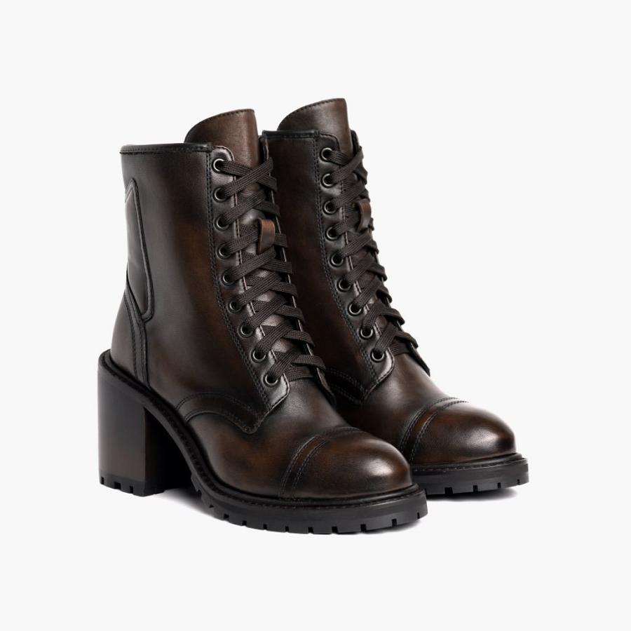 Stivali Thursday Boots Rebel Pelle Donna Nere Caffè | IT390DFM25