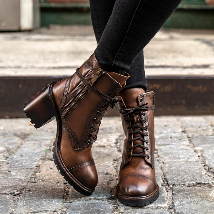 Tacchi Alti Thursday Boots Boots Rebel Pelle Donna Marroni | IT416DFM