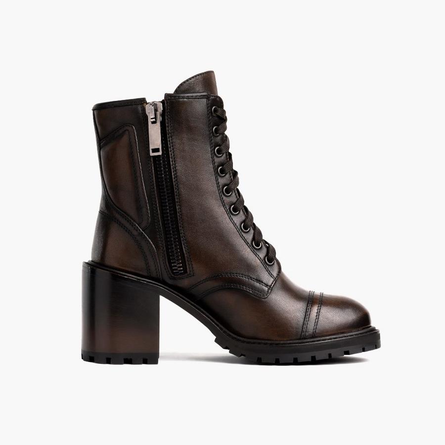 Tacchi Alti Thursday Boots Boots Rebel Pelle Donna Marroni | IT417ITL