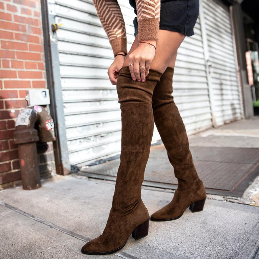 Tacchi Alti Thursday Boots Boots Tempest Scamosciate Donna Marroni | IT418AHK