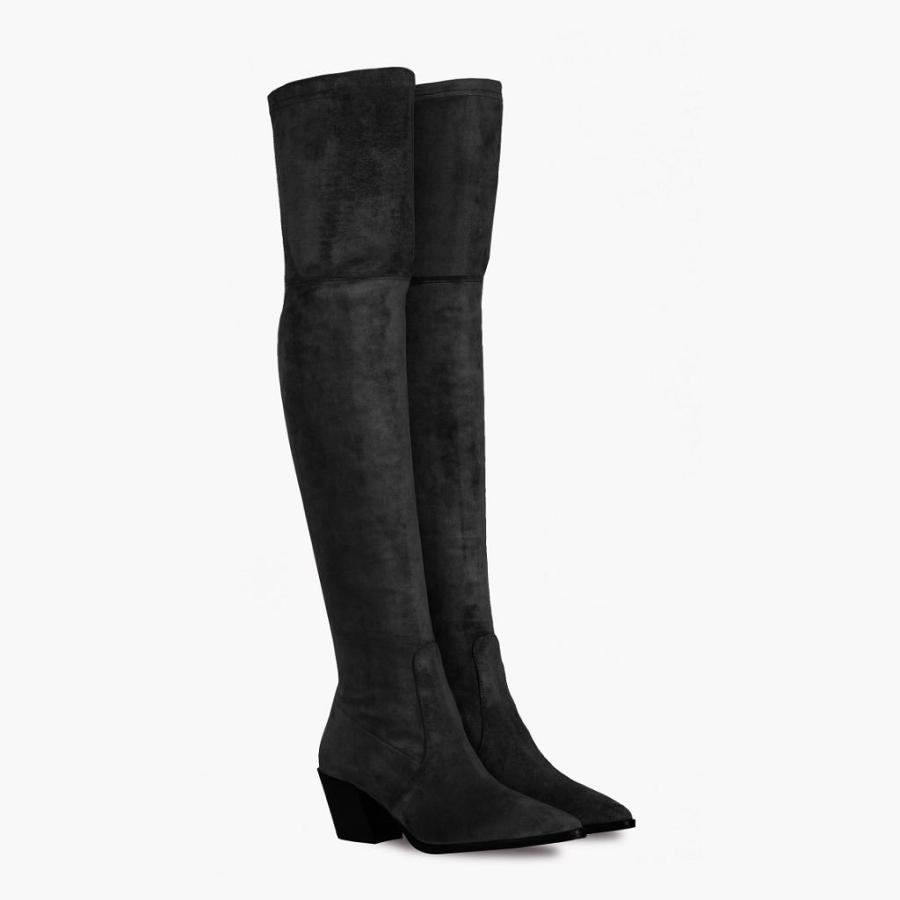 Tacchi Alti Thursday Boots Boots Tempest Scamosciate Donna Nere | IT420OKI