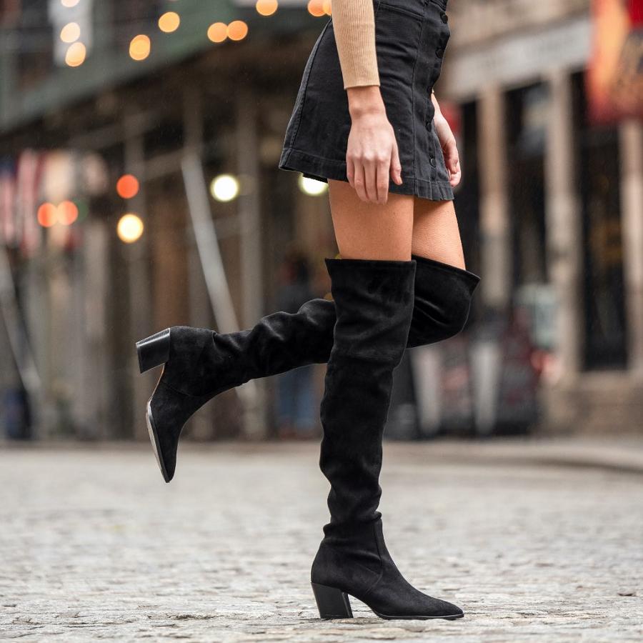 Tacchi Alti Thursday Boots Boots Tempest Scamosciate Donna Nere | IT420OKI