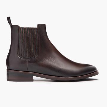 Stivaletti Chelsea Thursday Boots Dreamer Pelle Donna Nere Caffè | IT185PJJ