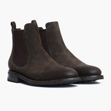 Stivaletti Chelsea Thursday Boots Duke Scamosciate Uomo Verde Oliva | IT29PJJ