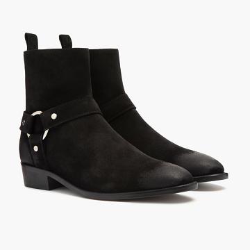 Stivaletti Chelsea Thursday Boots Harness Scamosciate Uomo Nere | IT31ILH